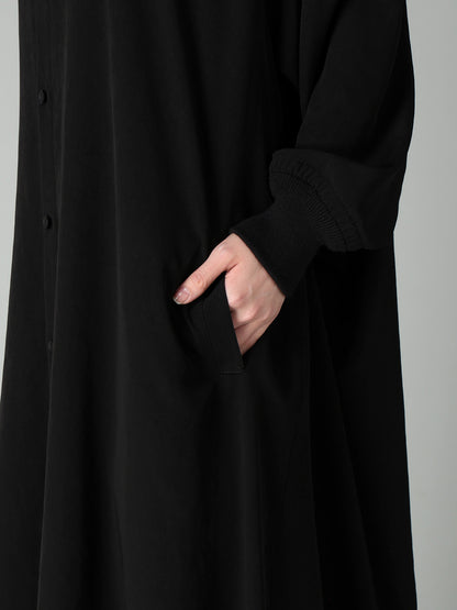 Ta/Pe CREPE DE CHINE HOODED RAGLAN SLV DRESS