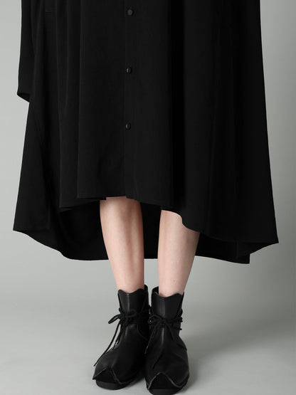 Ta/Pe CREPE DE CHINE HOODED RAGLAN SLV DRESS