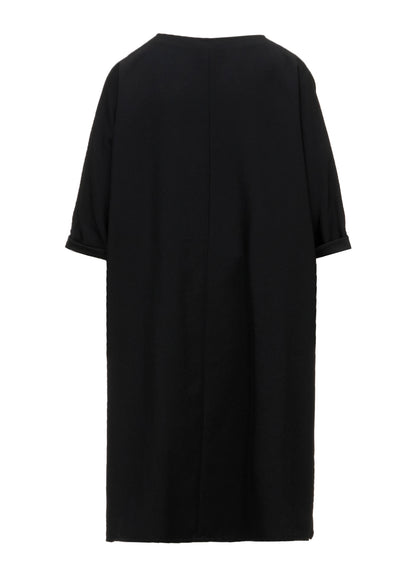 GABARDINE ROUND NECK DRESS