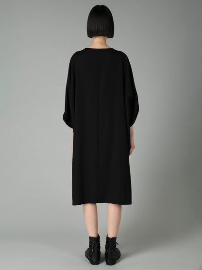 GABARDINE ROUND NECK DRESS