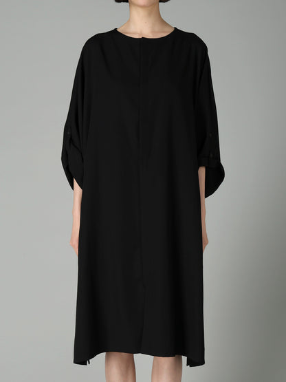 GABARDINE ROUND NECK DRESS