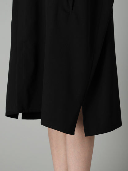 GABARDINE ROUND NECK DRESS