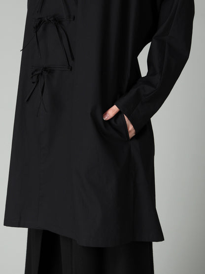 BROAD RIBBON DETAIL LONG DRESS