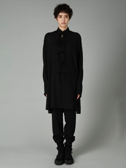 FIBRIL Cu RIBBON DETAIL LONG DRESS