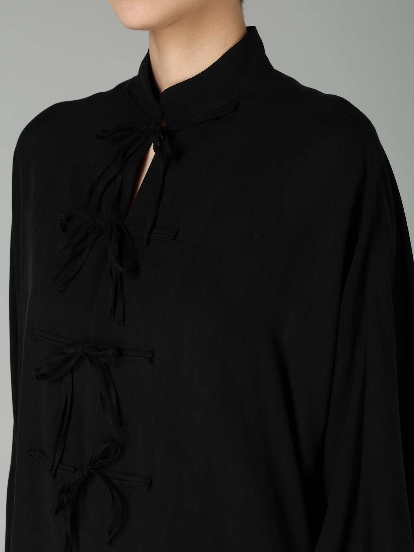 FIBRIL Cu RIBBON DETAIL LONG DRESS
