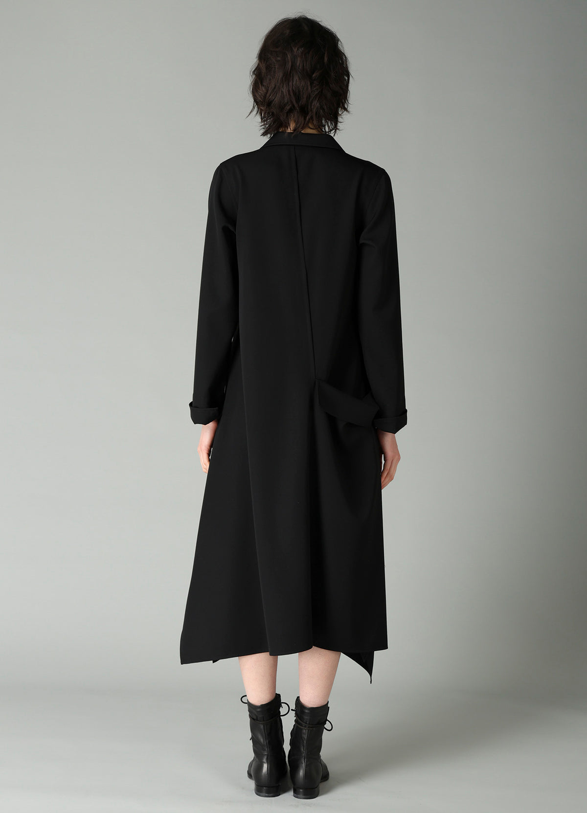 GABARDINE R DRAPE DETAIL SHIRT DRESS