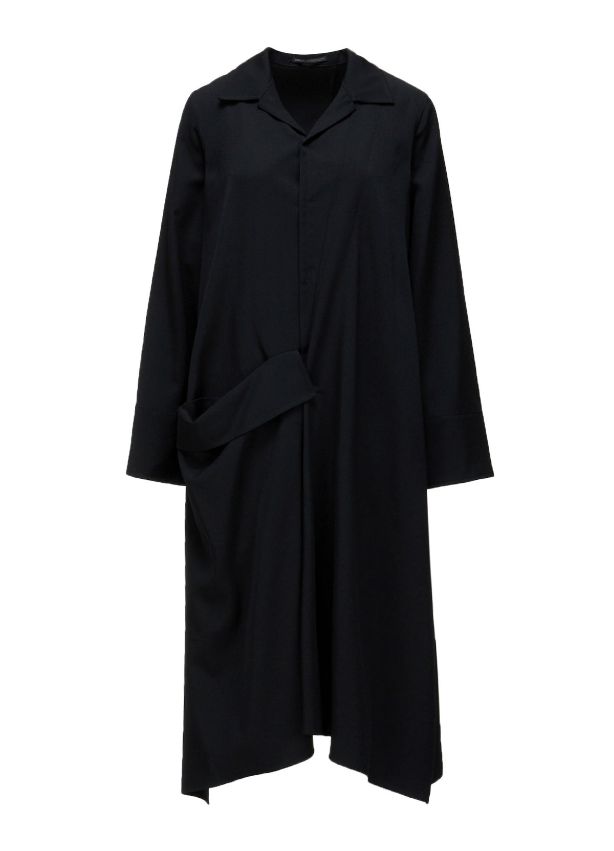 GABARDINE R DRAPE DETAIL SHIRT DRESS