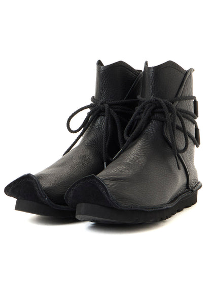 NATURAL SHRINK LEATHER WRAPPED LACE BOOTS