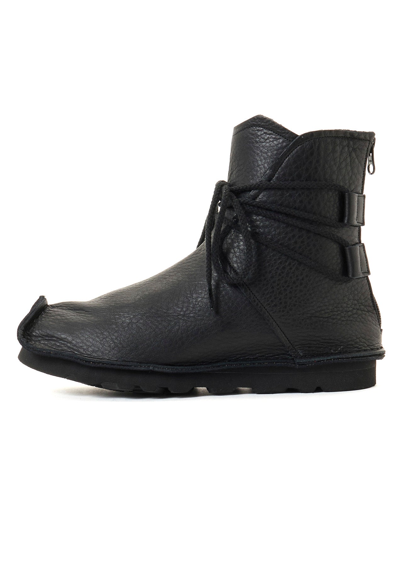 NATURAL SHRINK LEATHER WRAPPED LACE BOOTS