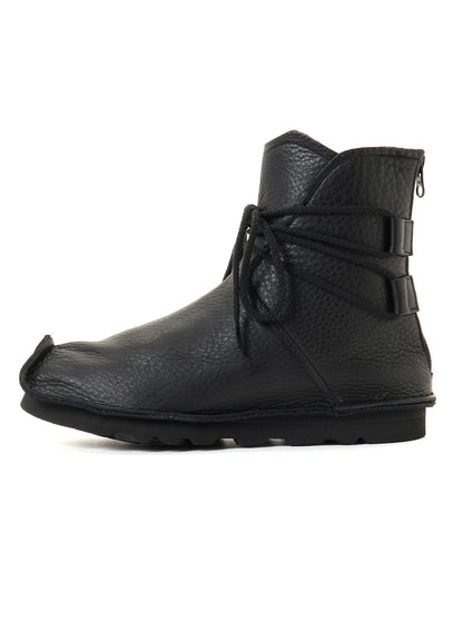 NATURAL SHRINK LEATHER WRAPPED LACE BOOTS