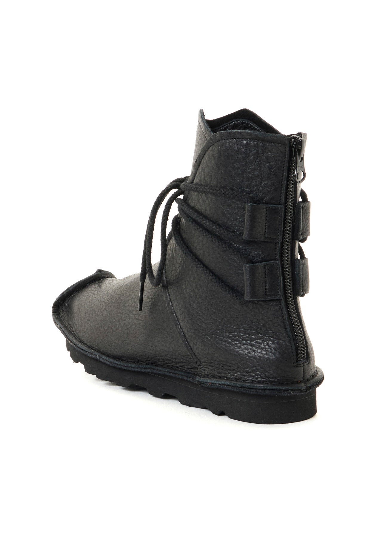 NATURAL SHRINK LEATHER WRAPPED LACE BOOTS