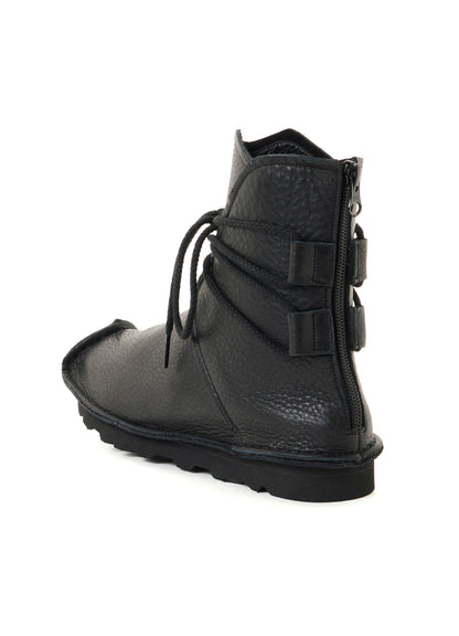 NATURAL SHRINK LEATHER WRAPPED LACE BOOTS
