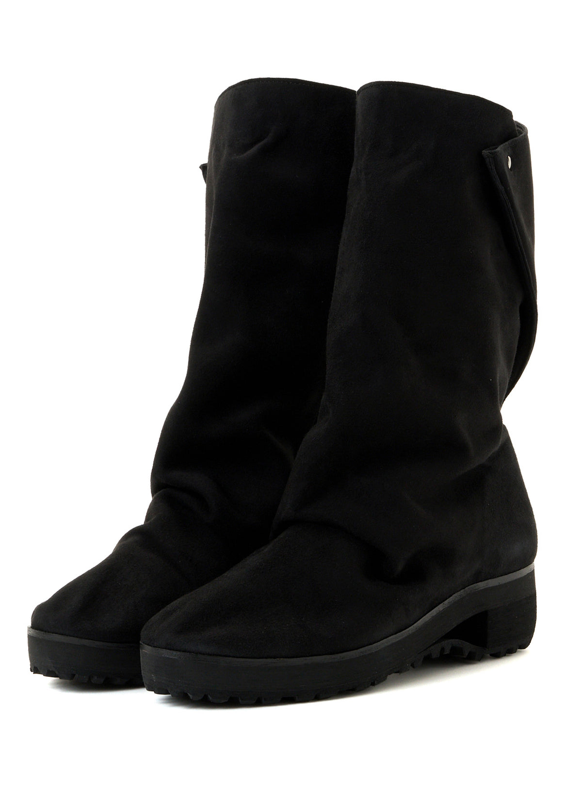 SHEEP SUEDE BK DRAPED BOOTS