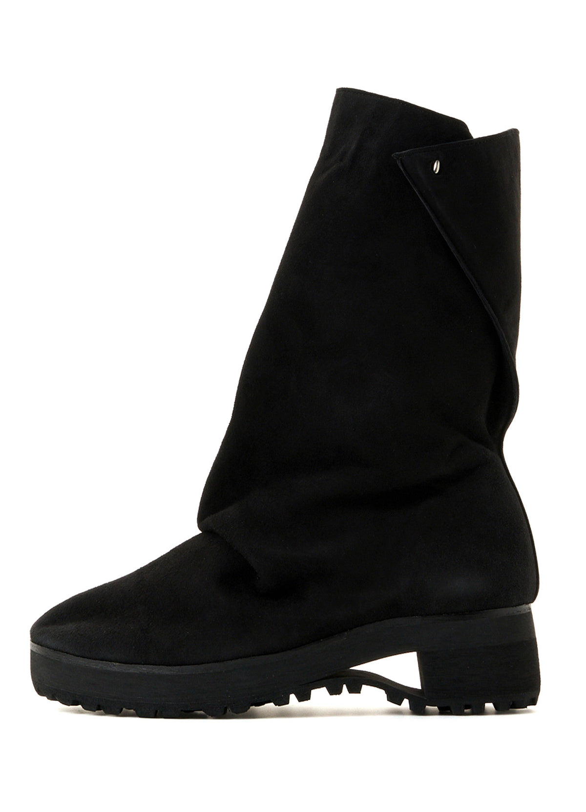 SHEEP SUEDE BK DRAPED BOOTS