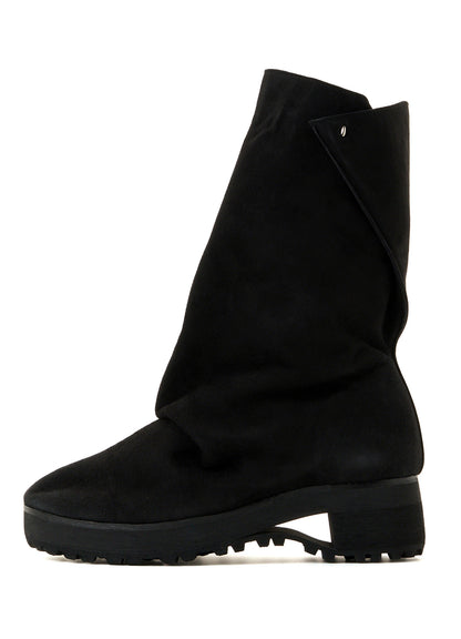SHEEP SUEDE BK DRAPED BOOTS