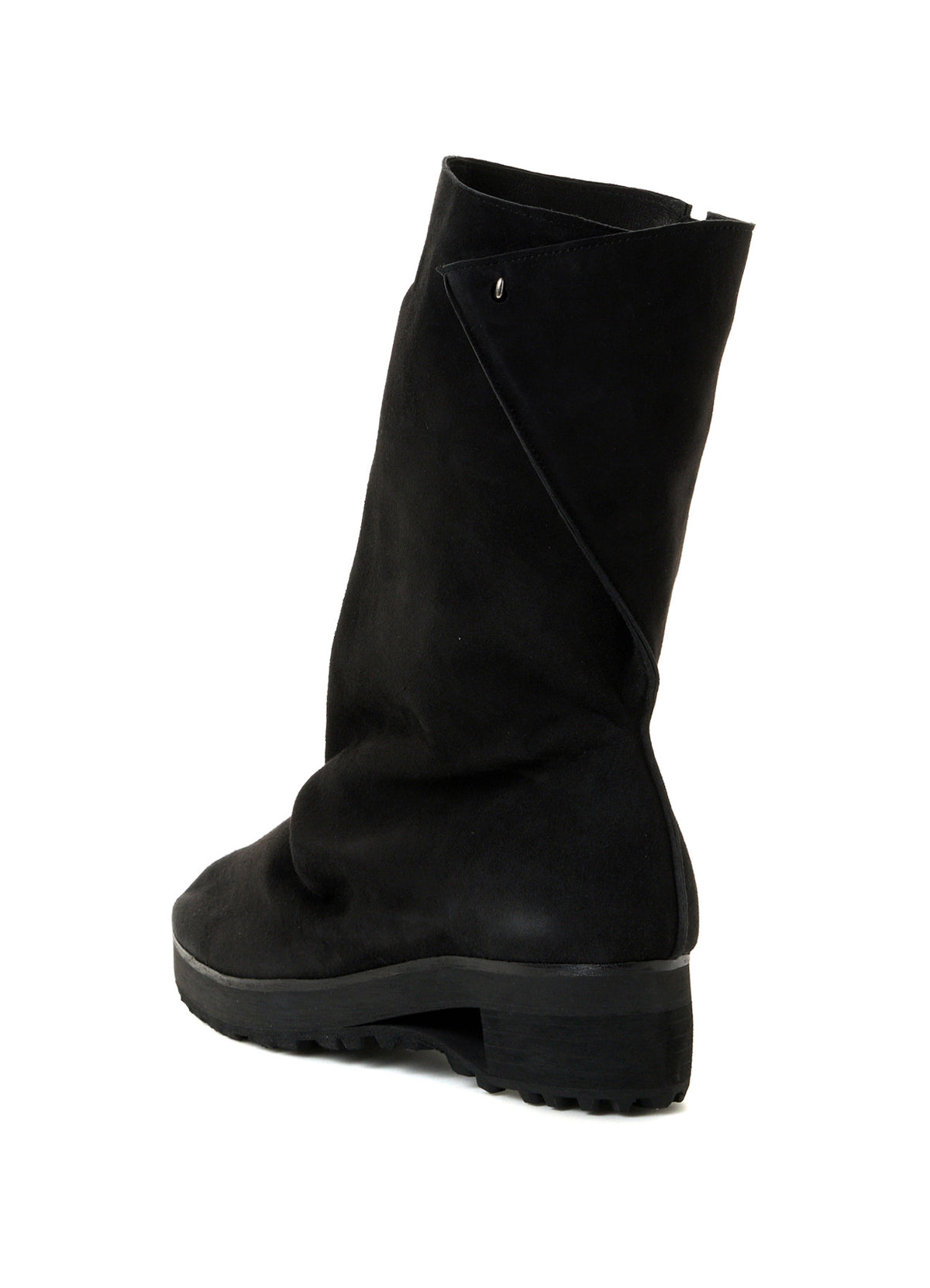 SHEEP SUEDE BK DRAPED BOOTS