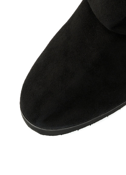 SHEEP SUEDE BK DRAPED BOOTS