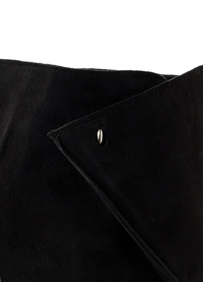 SHEEP SUEDE BK DRAPED BOOTS