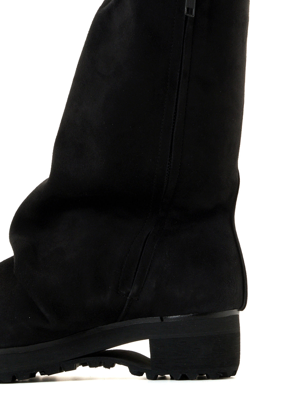 SHEEP SUEDE BK DRAPED BOOTS