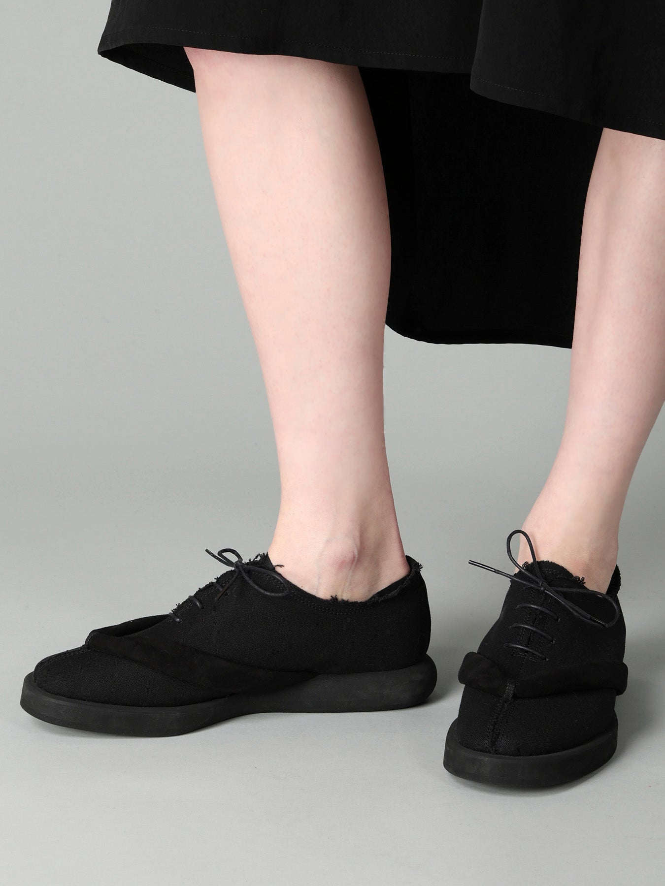 C/CANVAS PE LACE-UP GETA SHOES