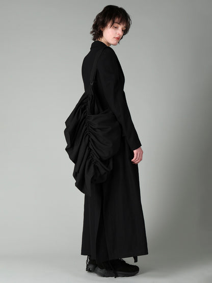 WOOL GABARDINE/Ny SHIRRING SHOULDER BAG