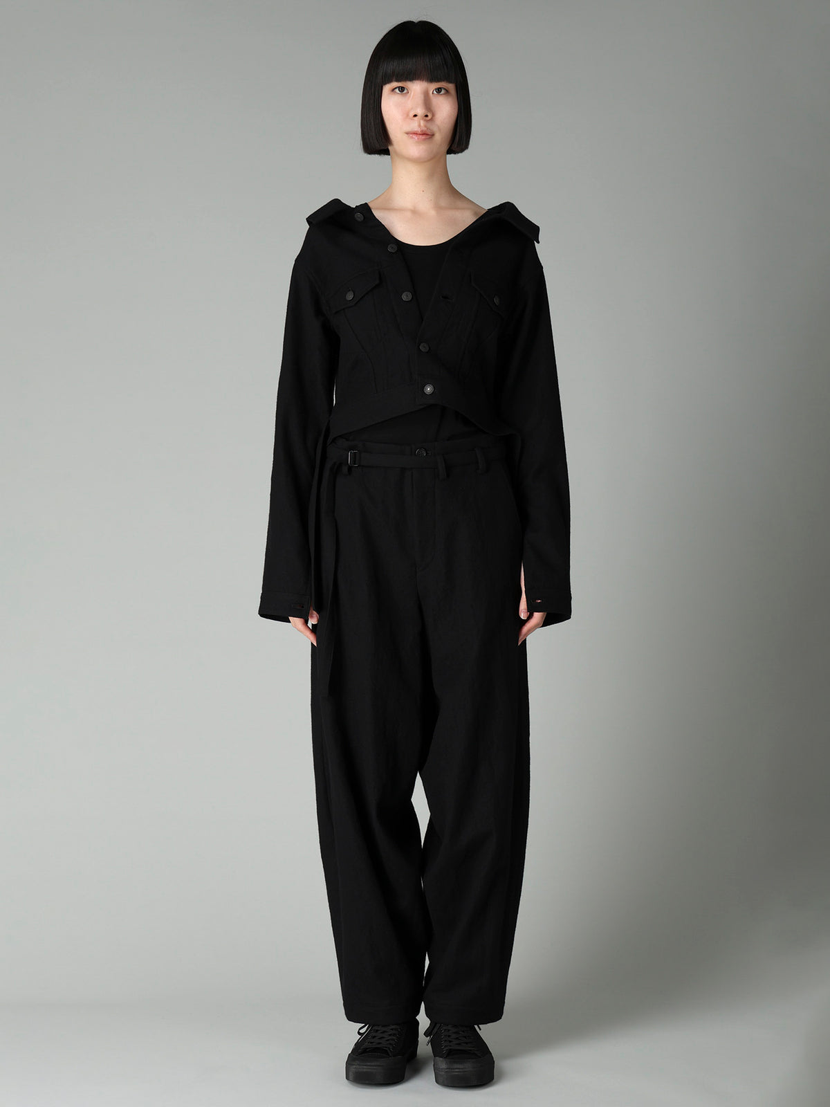MILLED GABARDINE B OPEN BLOUSON