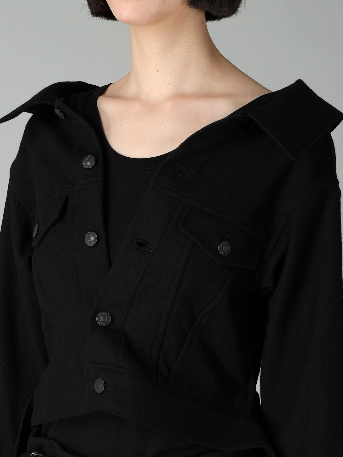 MILLED GABARDINE B OPEN BLOUSON