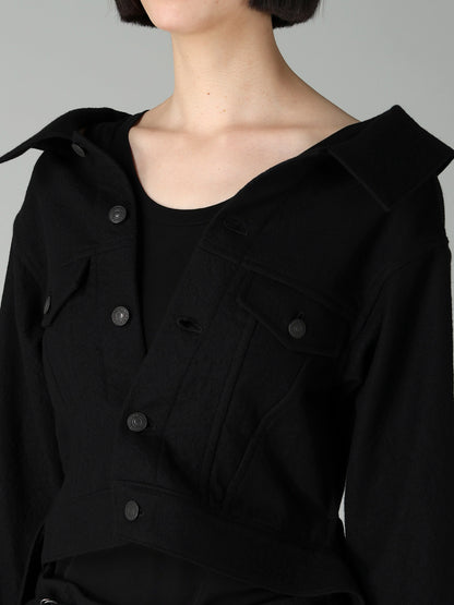 MILLED GABARDINE B OPEN BLOUSON