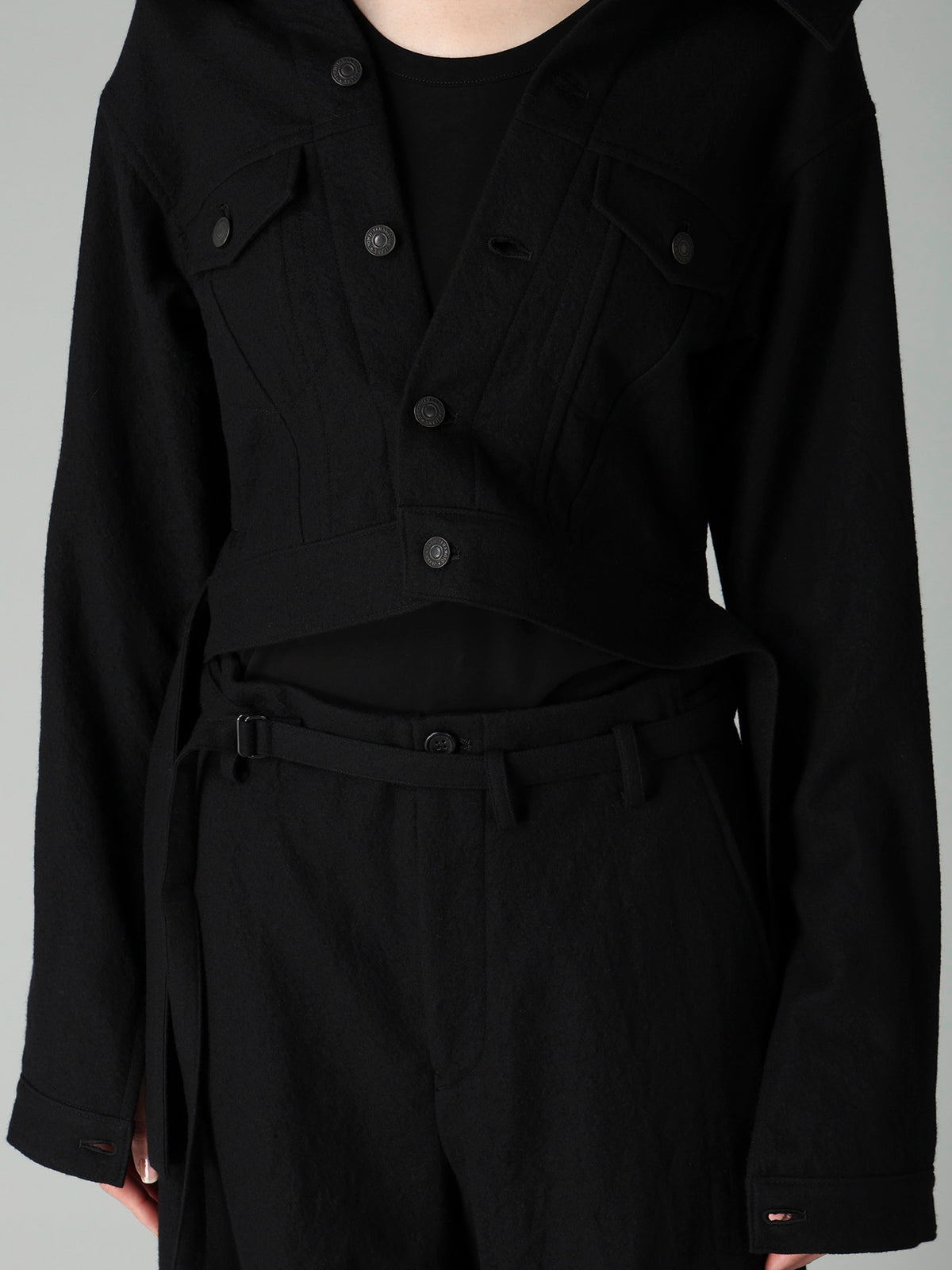 MILLED GABARDINE B OPEN BLOUSON