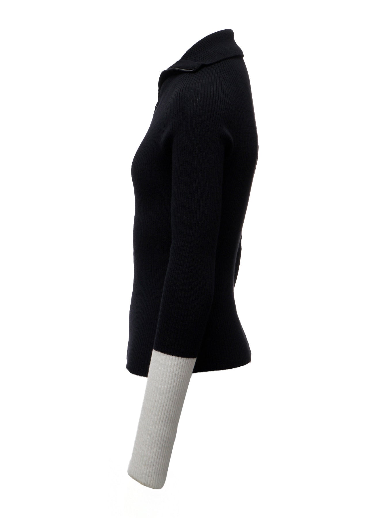 12G1P 2x1 COLOR COMBI RIB ZIP CARDIGDAN – THE SHOP YOHJI YAMAMOTO
