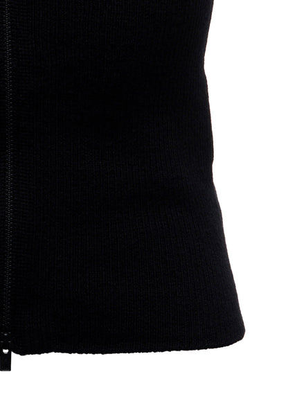 12G1P 2x1 COLOR COMBI RIB ZIP CARDIGDAN