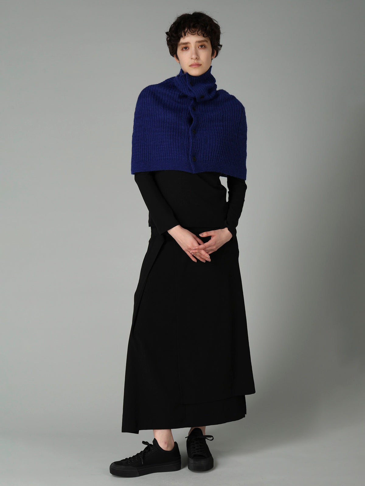 RIB KNIT CAPE