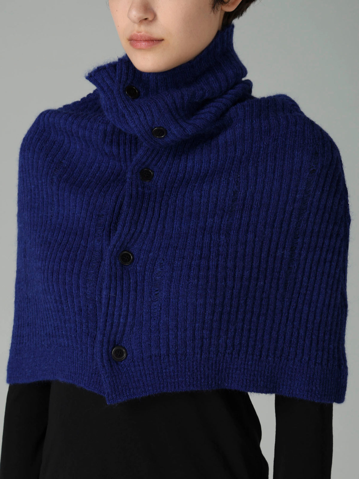 RIB KNIT CAPE