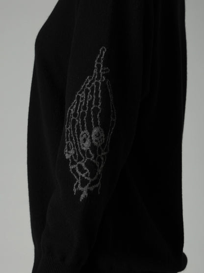 LANA　BILZERIAN INTARSIA+JQ ROUND NECK PULLOVER