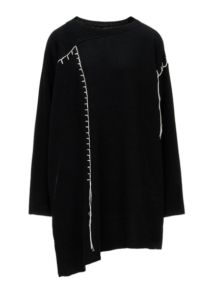 RIB EBROIDERY PULLOVER