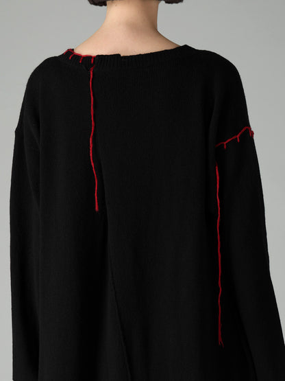 RIB EBROIDERY PULLOVER