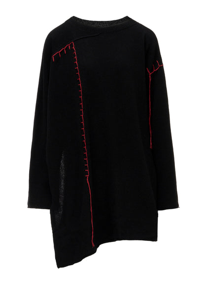 RIB EBROIDERY PULLOVER