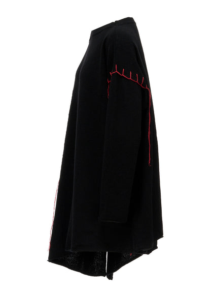 RIB EBROIDERY PULLOVER