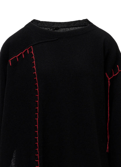 RIB EBROIDERY PULLOVER