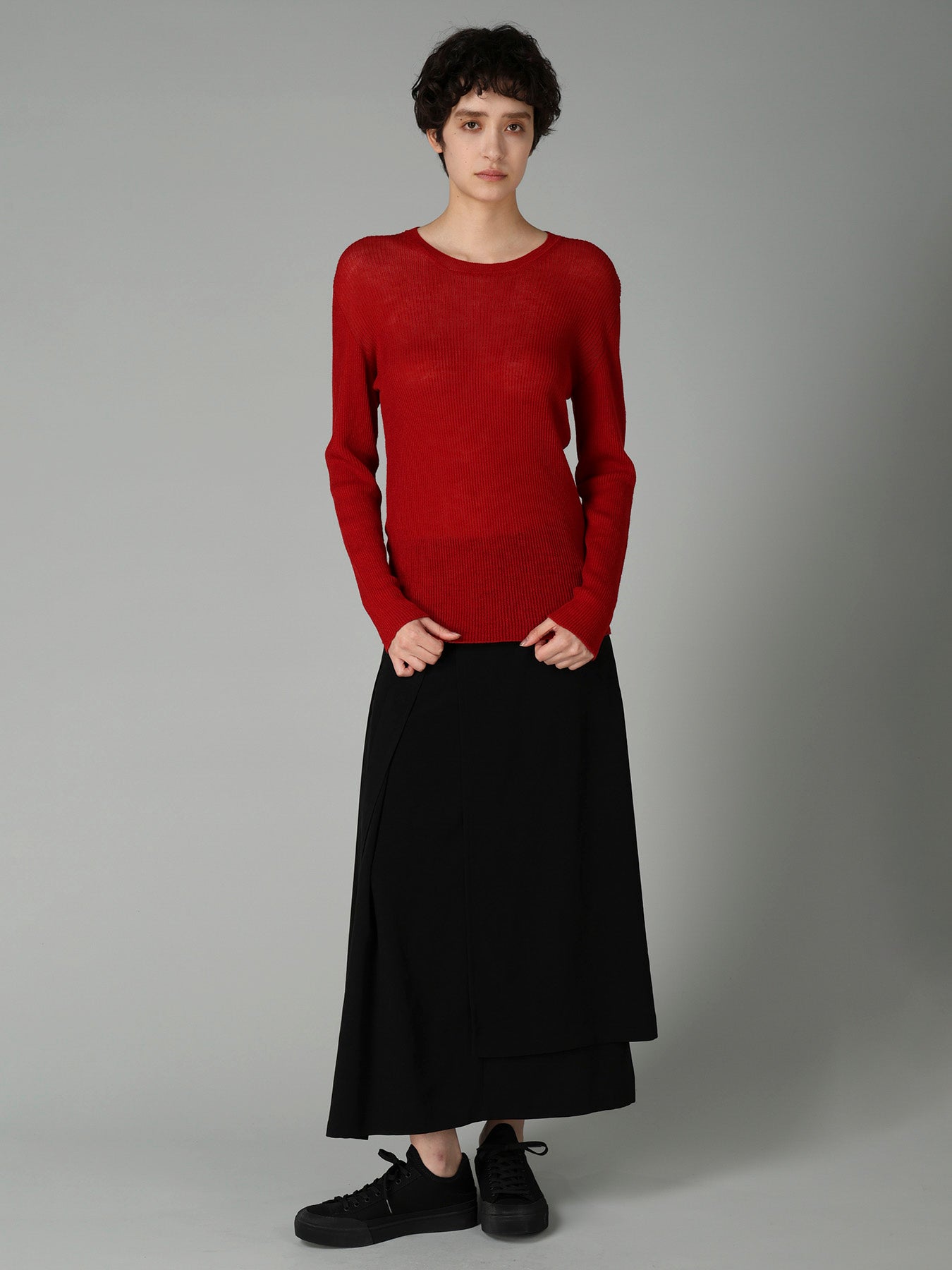 RIB ROUND NECK PULLOVER