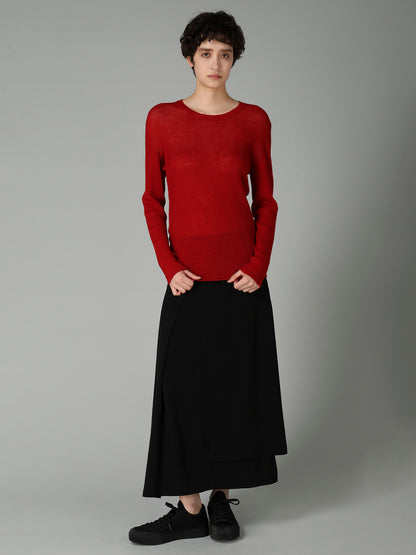 RIB ROUND NECK PULLOVER