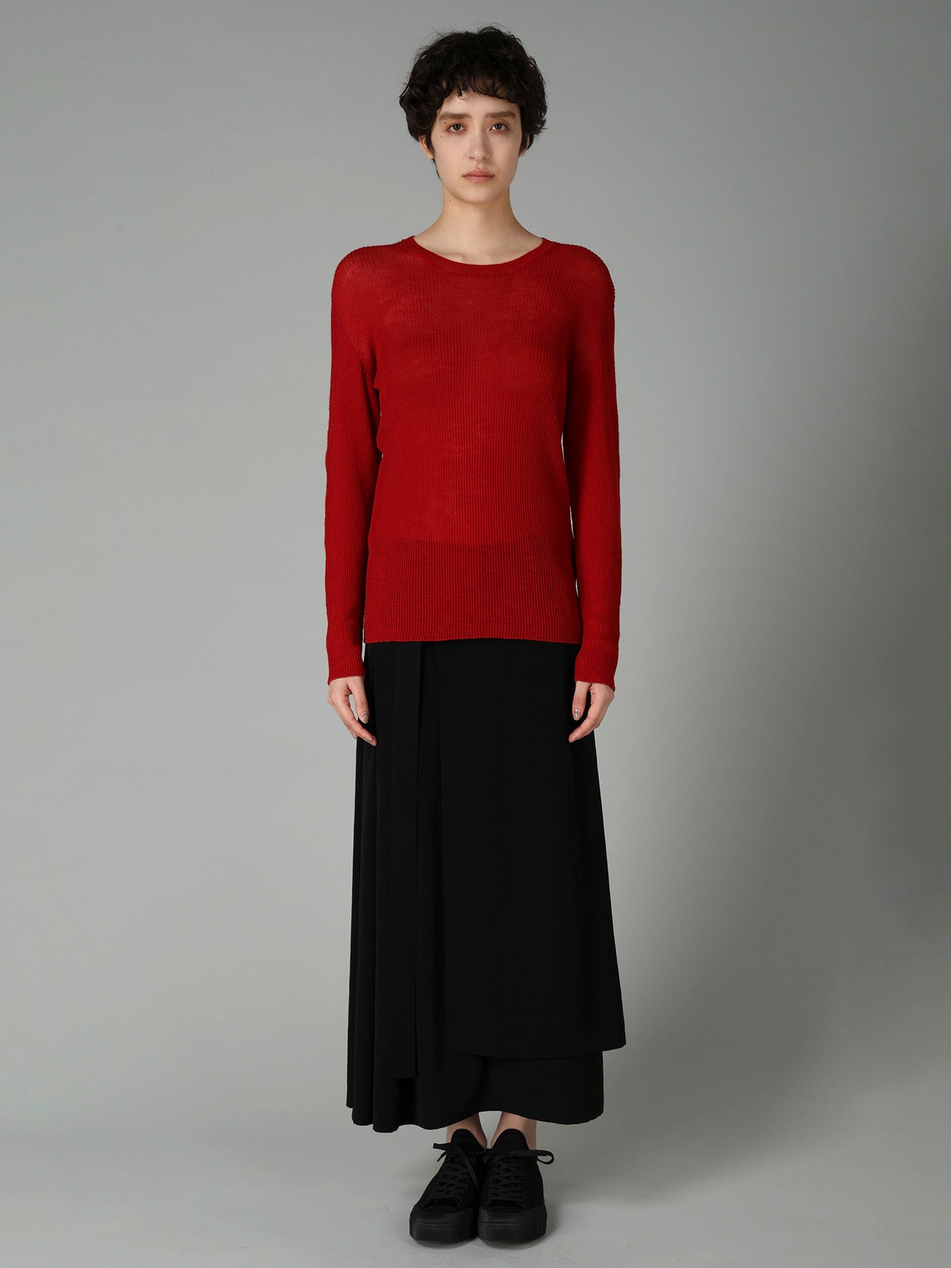 RIB ROUND NECK PULLOVER