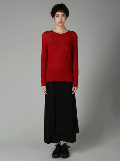 RIB ROUND NECK PULLOVER