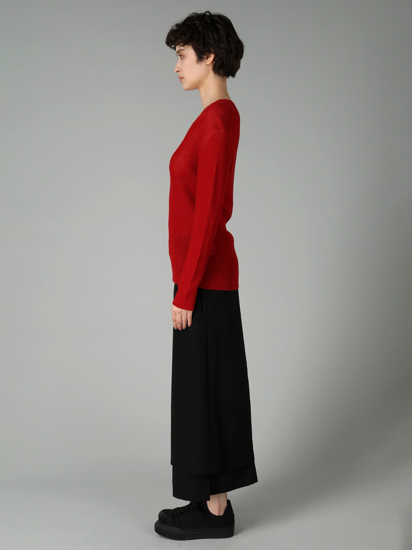 RIB ROUND NECK PULLOVER