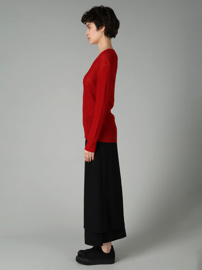 RIB ROUND NECK PULLOVER