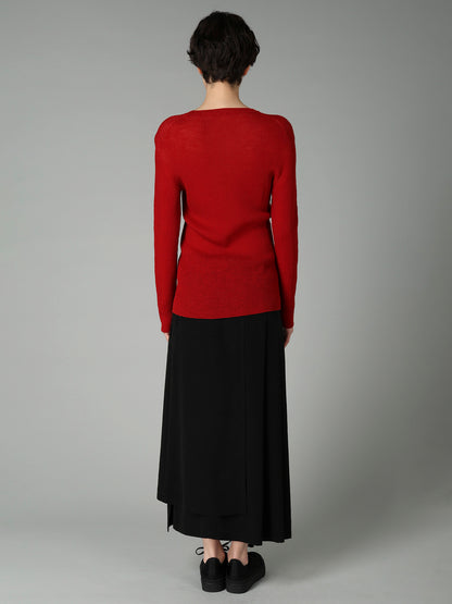 RIB ROUND NECK PULLOVER