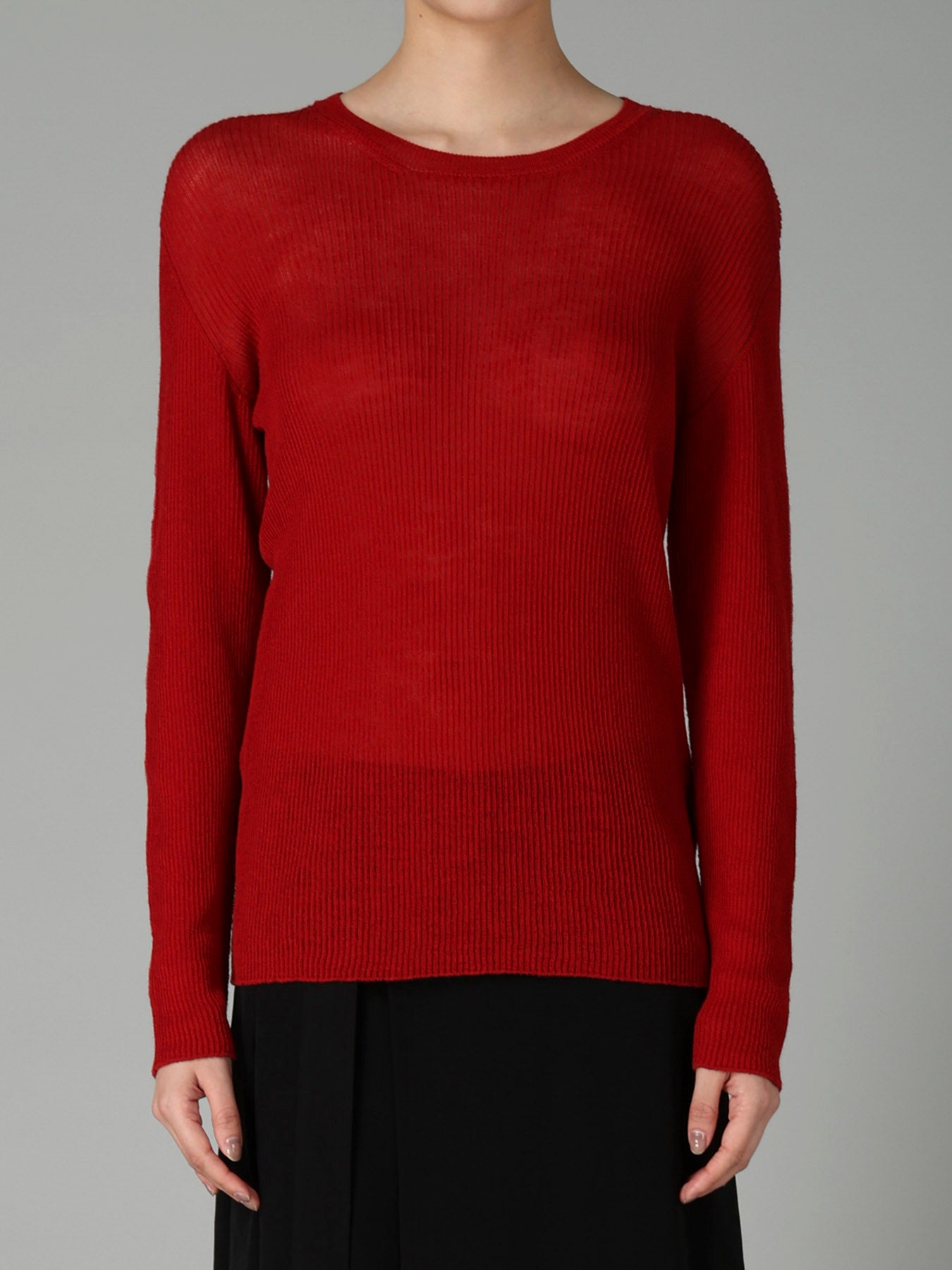 RIB ROUND NECK PULLOVER