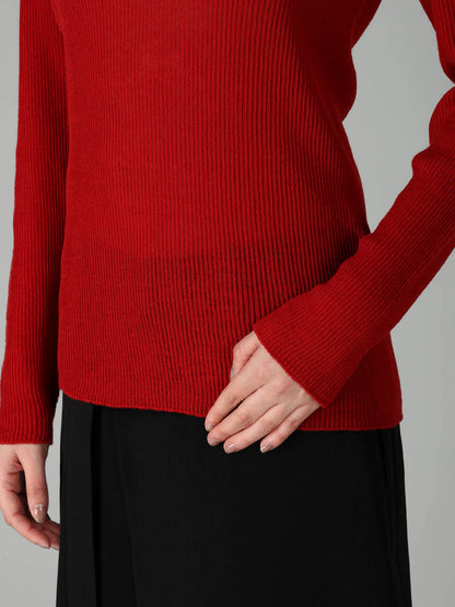 RIB ROUND NECK PULLOVER