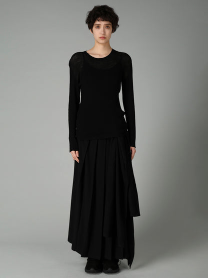 RIB ROUND NECK PULLOVER