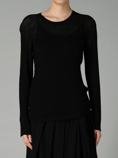RIB ROUND NECK PULLOVER